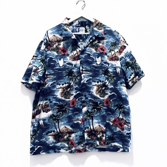 RJC Other - Styled by RJC Hawaii Men’s Tropical Hawaiian Shirt Surf & Palm Print 2 X 2XL 🌊🌴